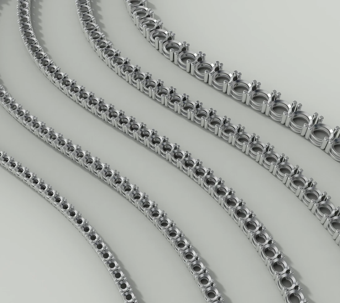 Tennis bracelet mountings